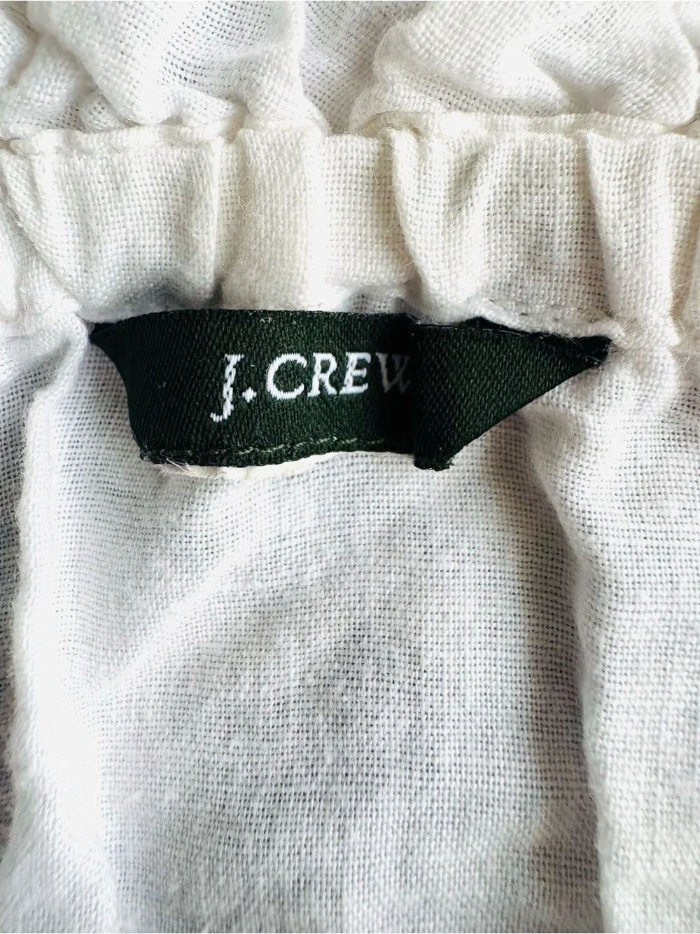 J. Crew White ruffled strapless mini dress